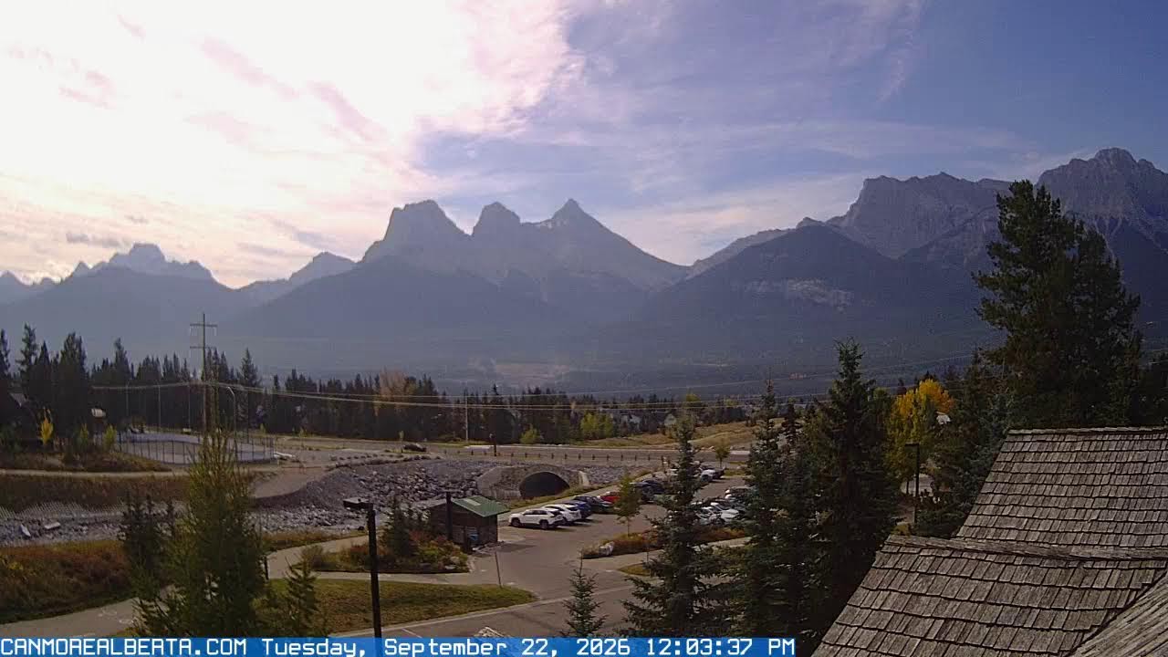 View of the Three Sisters from the Bear and Bison Inn