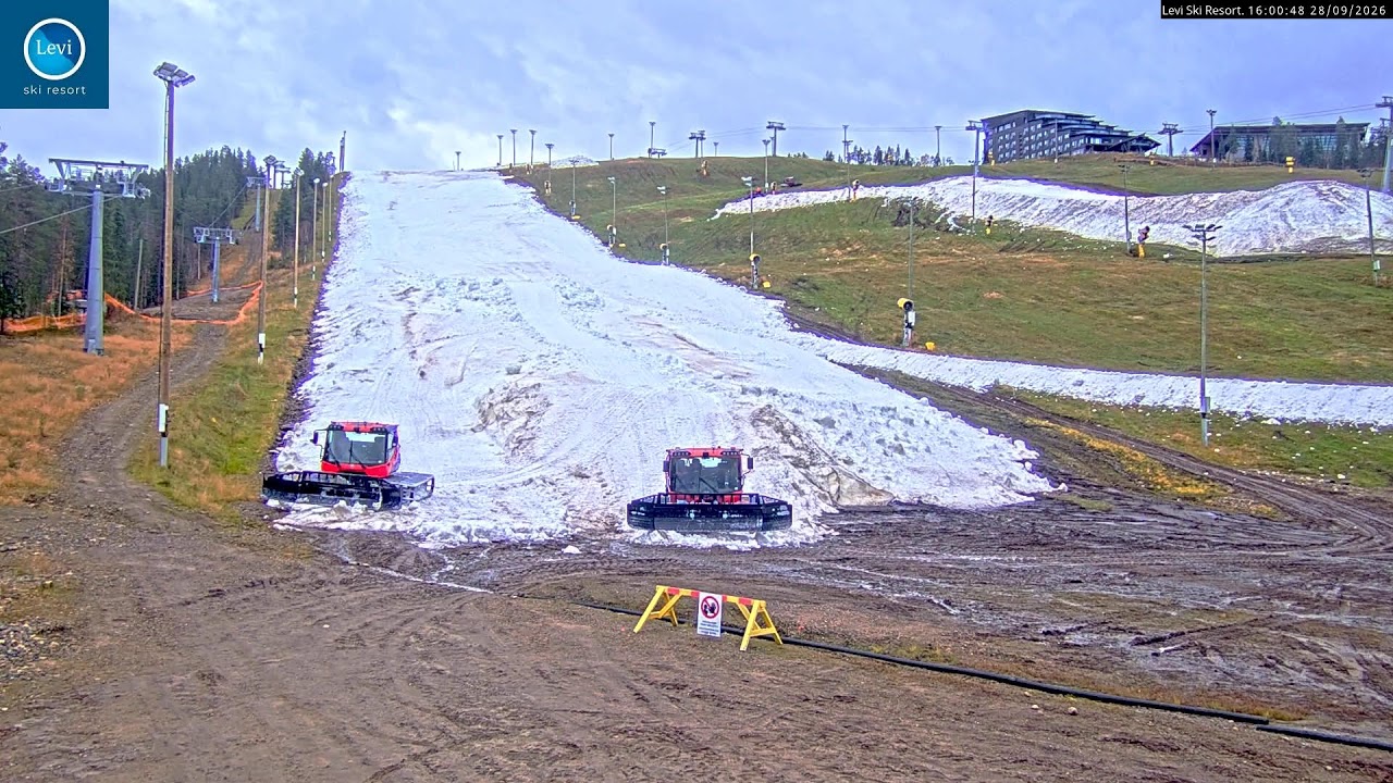 Glacier Express chairlift and slopes of Levi resort
