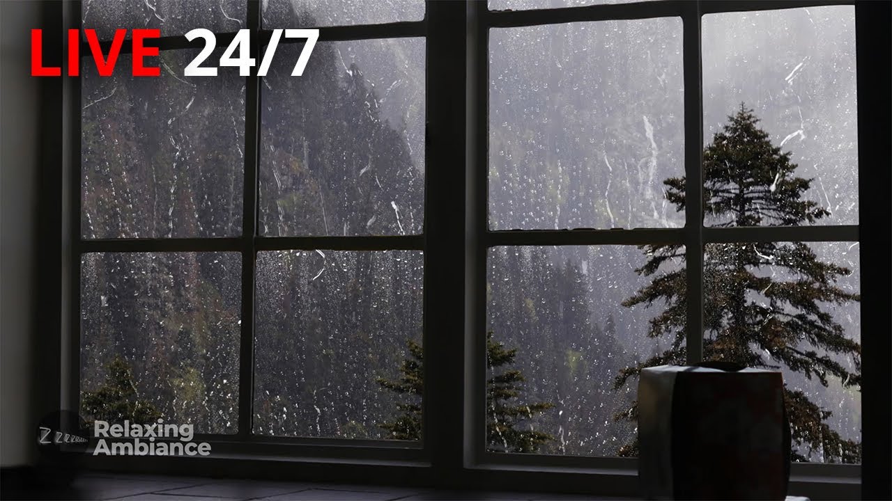 Rain on the Window with Thunder
