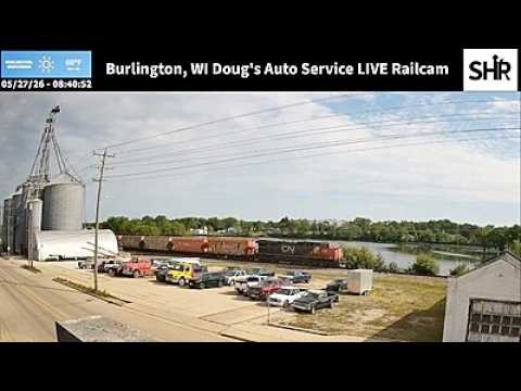 Бурлингтон, Висконсин, Doug's Auto Service, железнодорожная камера #steelhighway