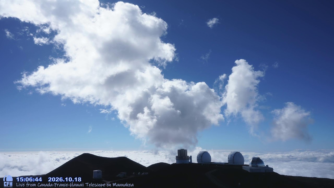 Mauna Kea: Blick nach Westen und Meteoritenschauer