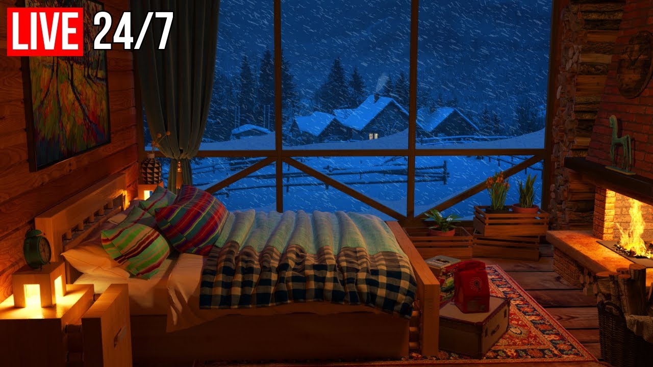 🔴 Deep Sleep with Blizzard and Fireplace Sounds | Cozy Winter Ambience and Howling Wind - Live 24/7, Live Webcam · Burns, United States | LiveCamsMap